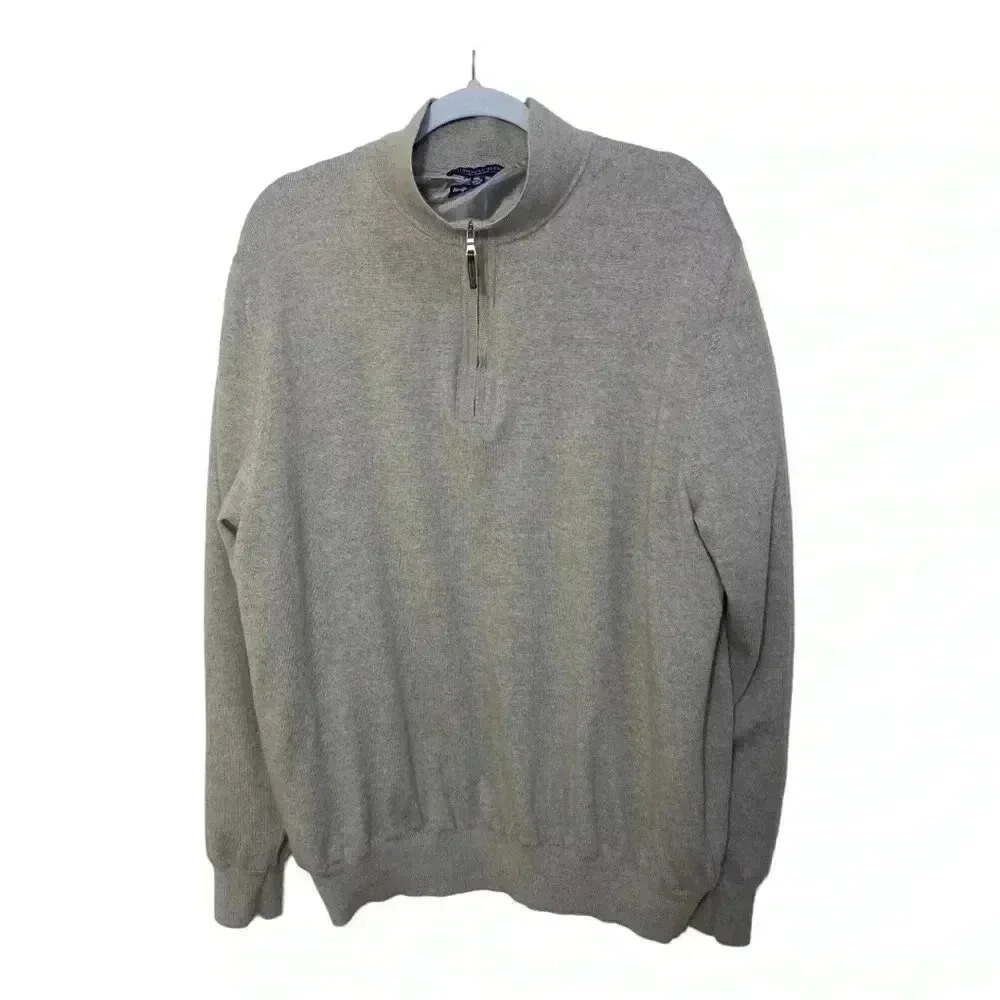 Fairway & Greene the Natural lined Merino wool quarter zip golf sweater size XXL